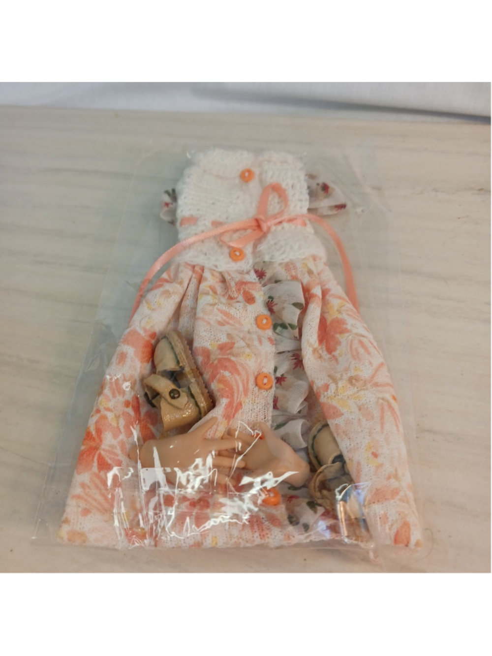 Vintage Doll Dress W/ Replacement Hands Sandals Boho Knit Top Floral Skirt